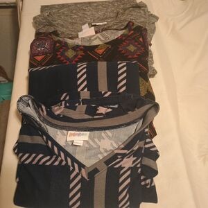 LuLaRoe 3 Dresses Sz L